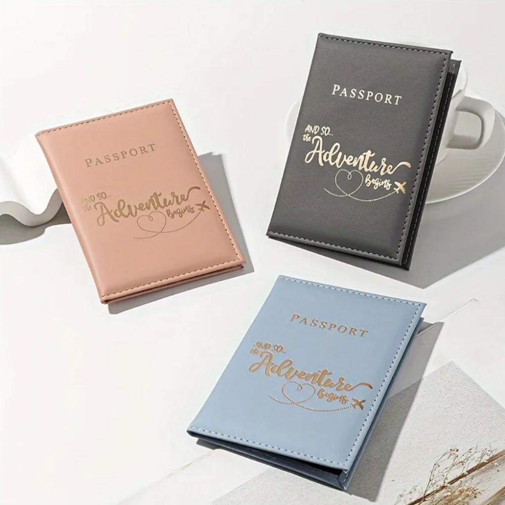 NEW Stylish Travel‎ Vacation Passport Holders in Pink, Gray, and Blue-(#0151)